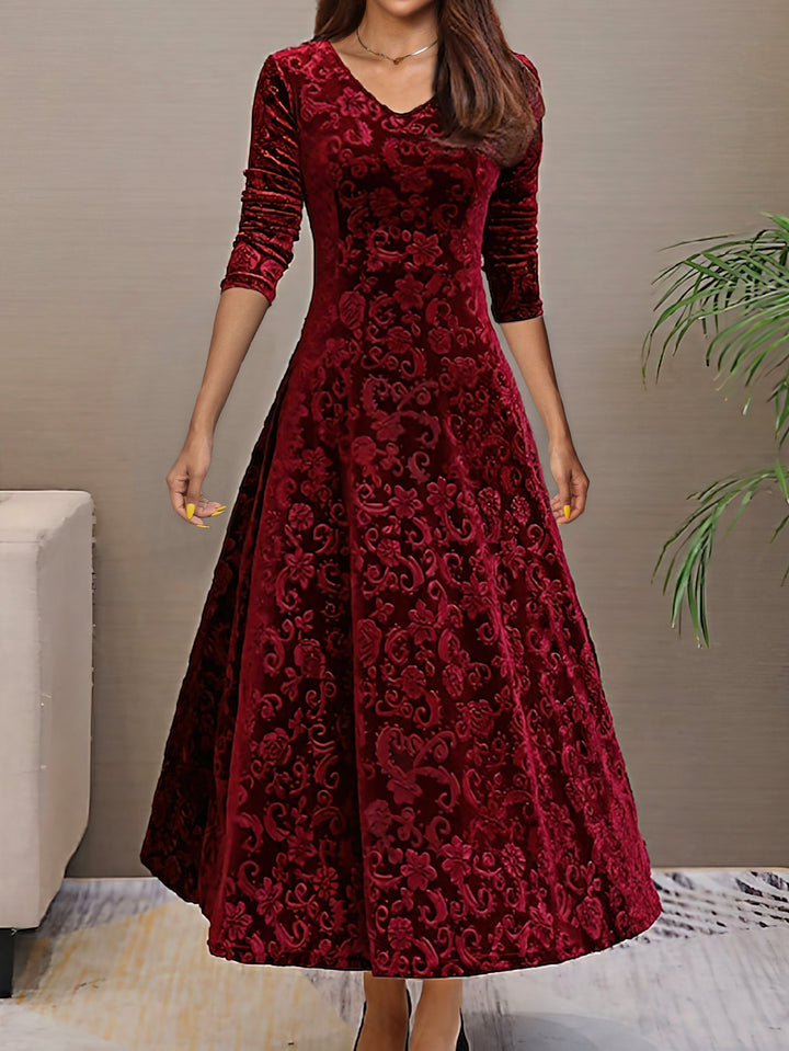 Carine | Elegant Velvet Dress for Holidays