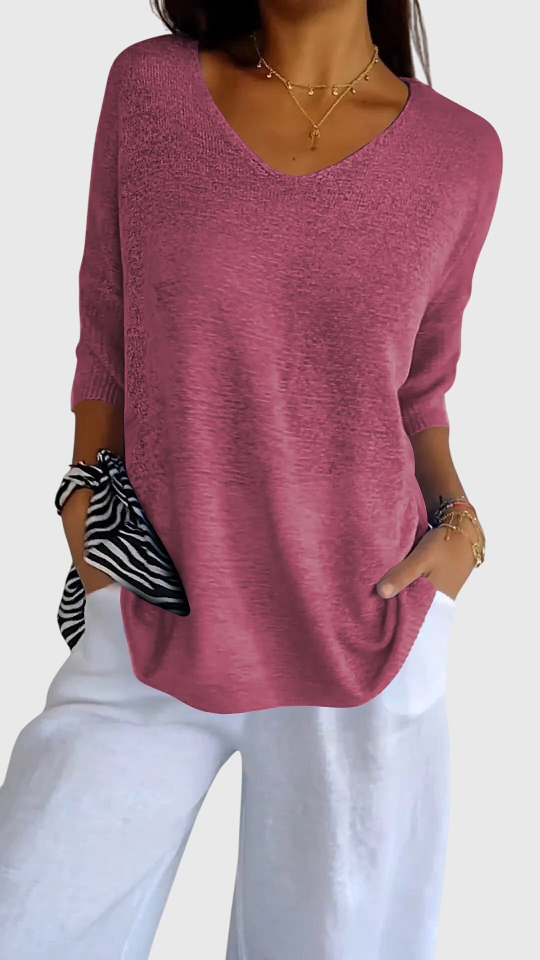 Caroline | Elegant Top with V-Neck