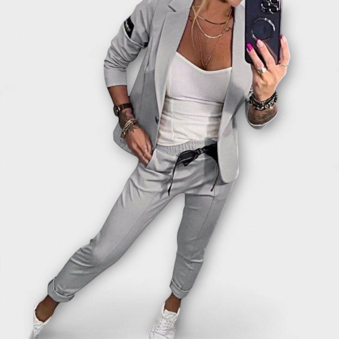 Greta | Elegant Set of Top, Jacket, and Pants