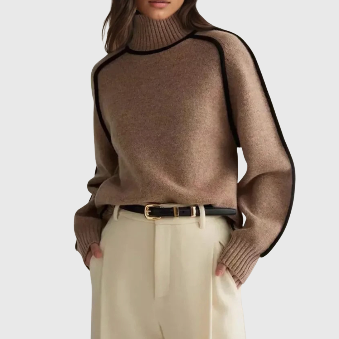 Carine | Elegant sweater with a high collar