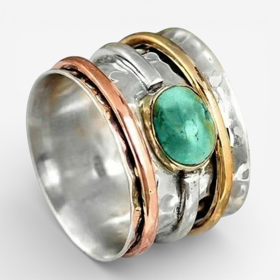 Coco - Vintage Ring Gold & Silver Turquoise