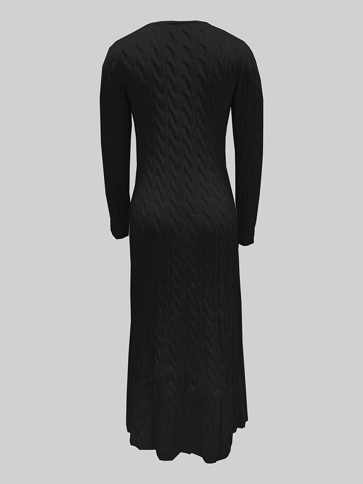 Sarah | Comfortable Maxi Dress in Cable Knit