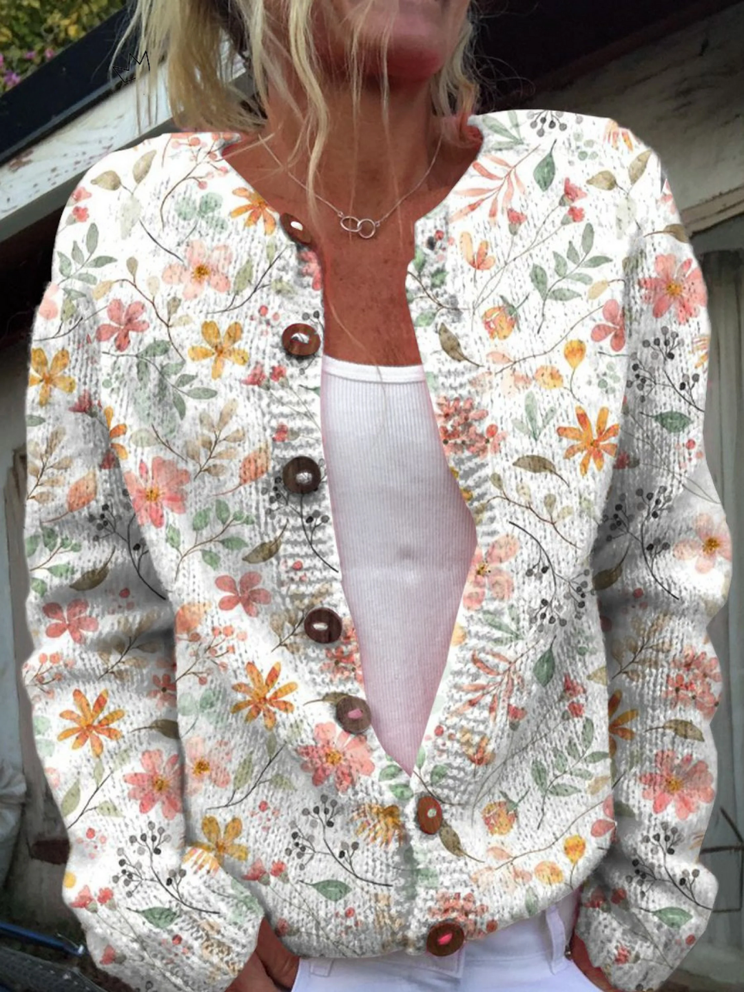 Ilse | Cardigan with cute little flowers