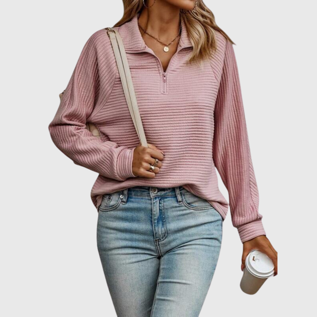 Nora | Elegant Sweater with Half Zip