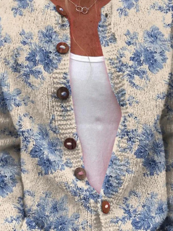 Hannah | Cardigan with Elegant Floral Print