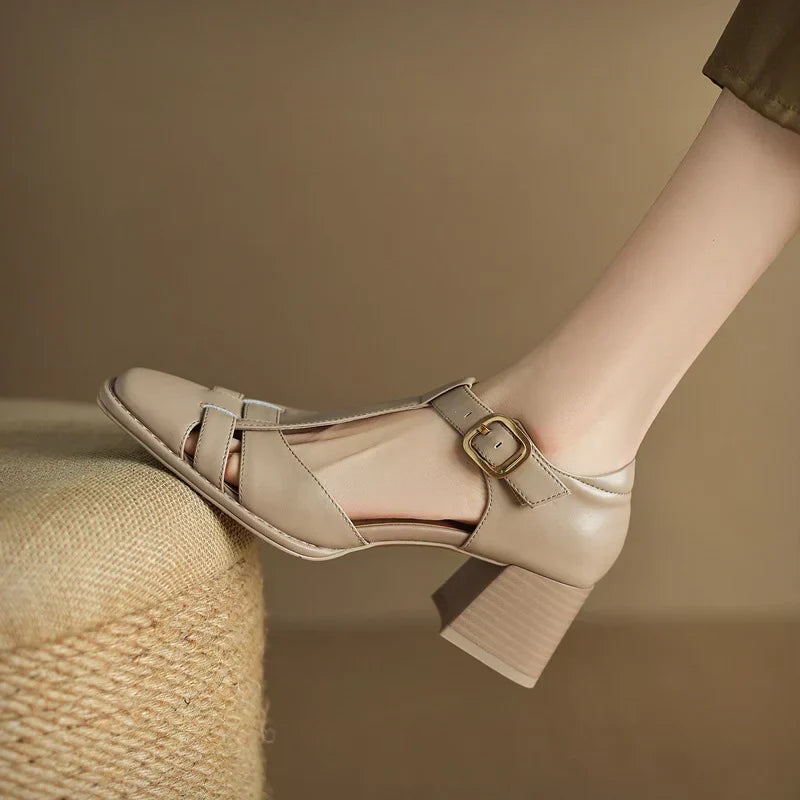 Famke | Sandals with Square Toe