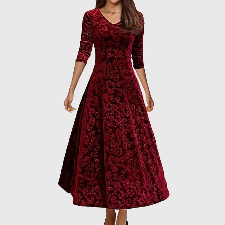 Carine | Elegant Velvet Dress for Holidays