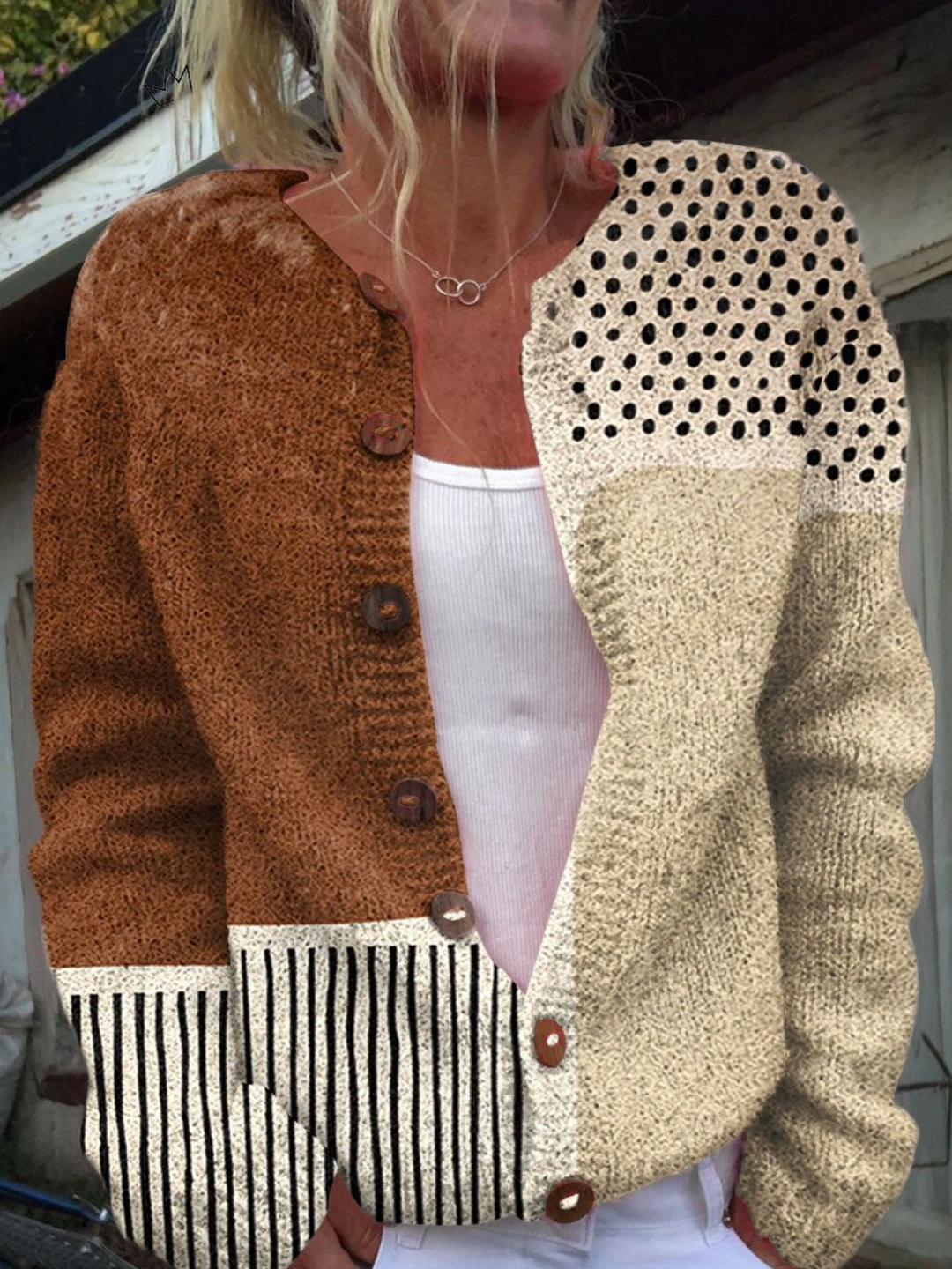 Emma | Cardigan with Minimalist Dot Print