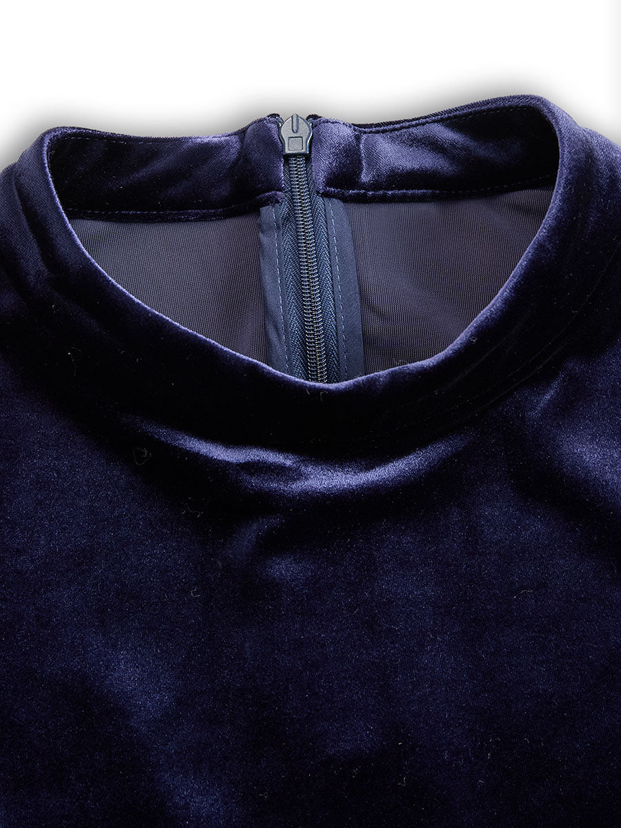 Elissa | Midi Dress with Long Sleeves Dark Blue