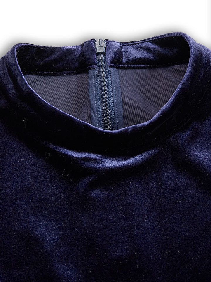 Elissa | Midi Dress with Long Sleeves Dark Blue