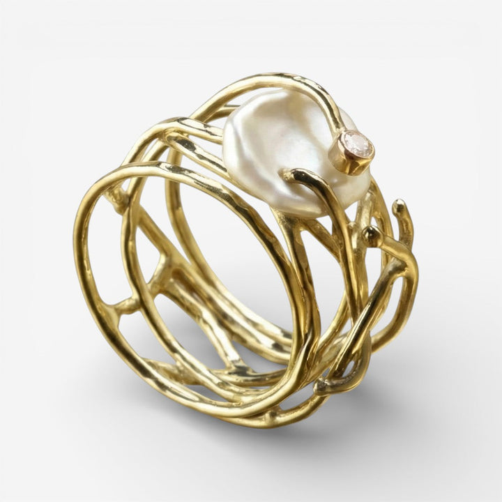 Samira - Gold Ring with Pearls