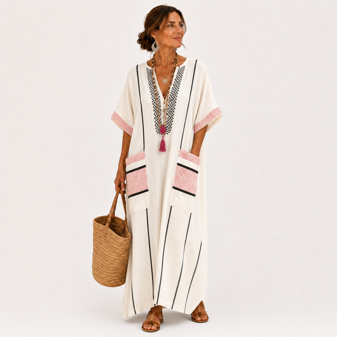 Caftan Adara Crudo Stripes