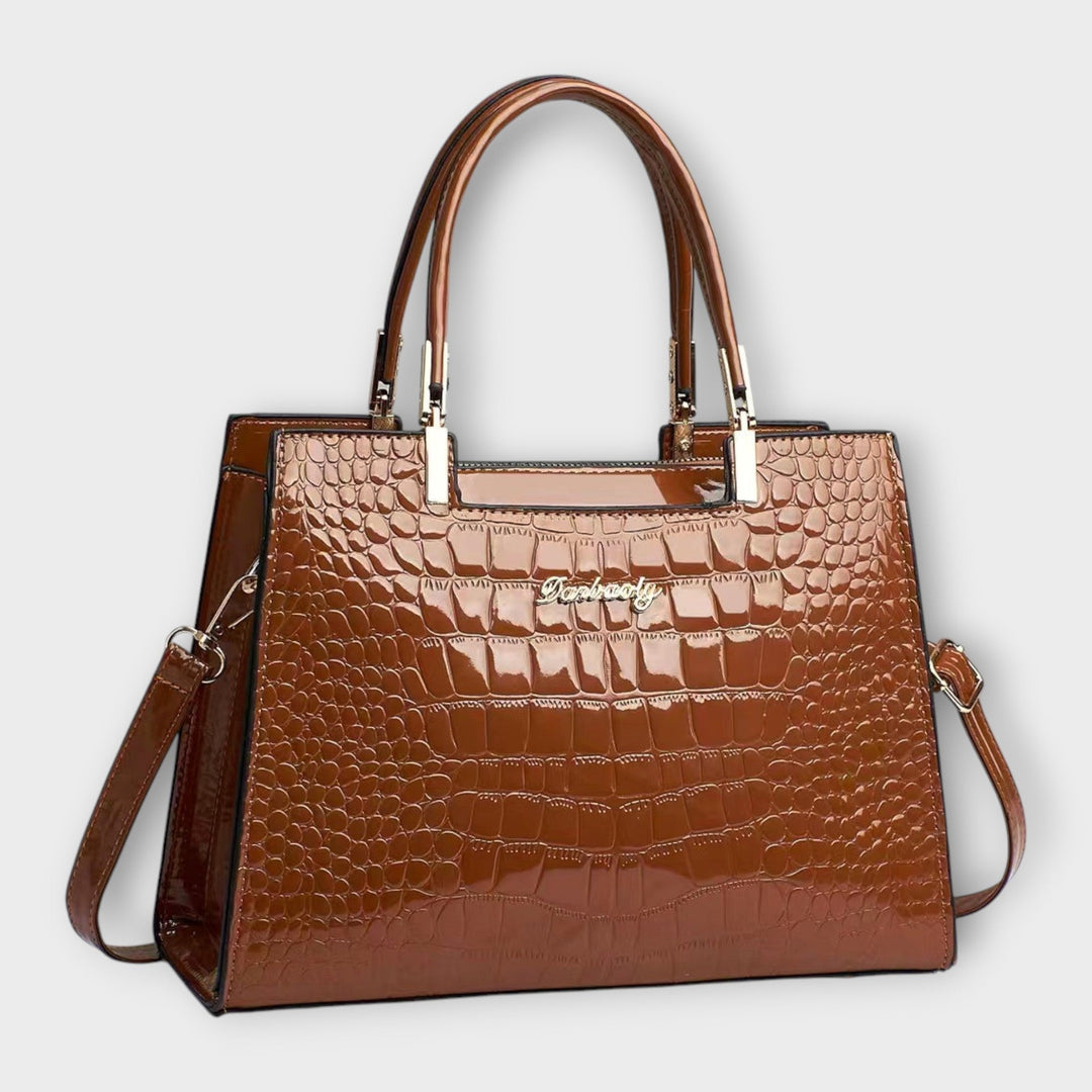 Carolien | Handbag made of shiny crocodile leather