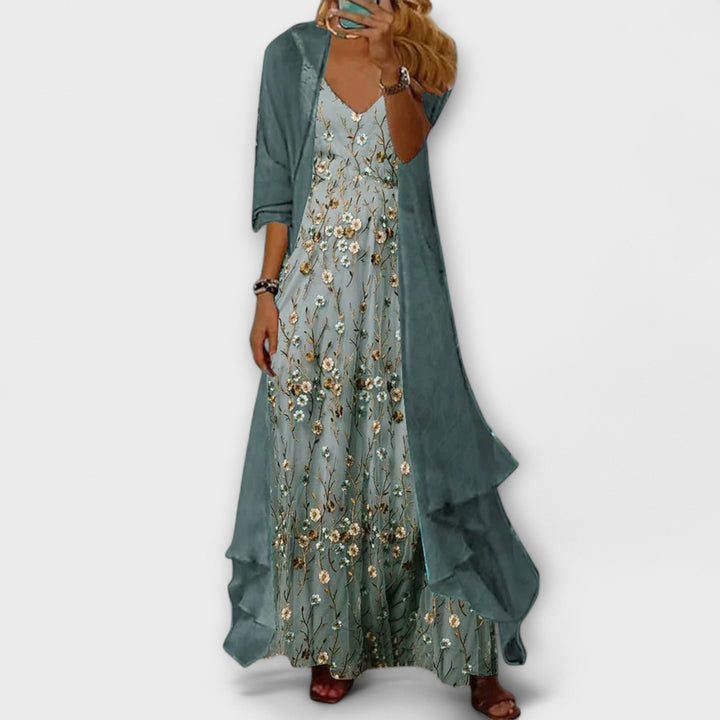 Caroline | Elegant Maxi Dress Set in Two Parts