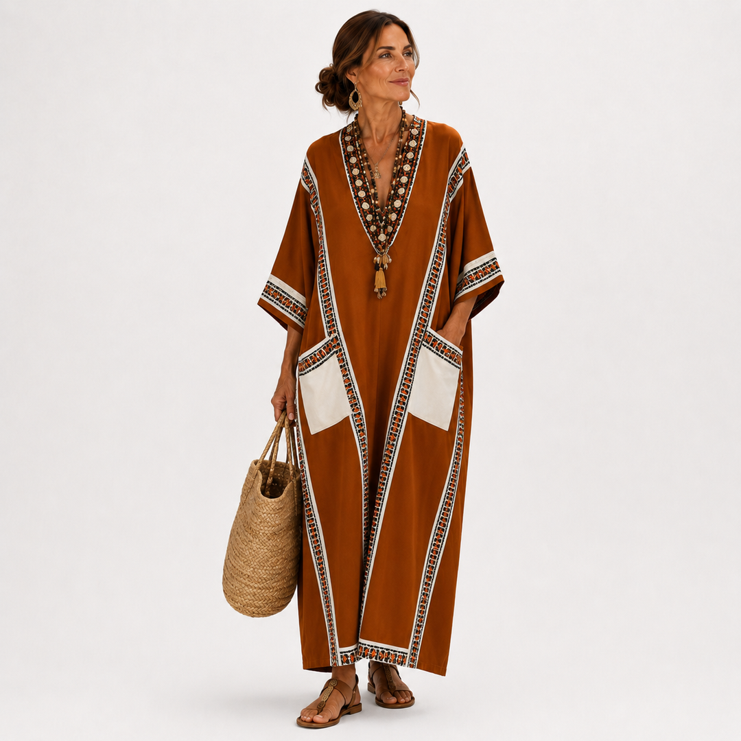 Nadia Caftan Terracotta Ethnic