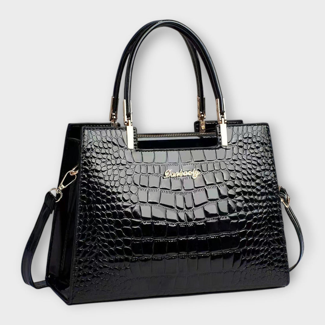 Carolien | Handbag made of shiny crocodile leather