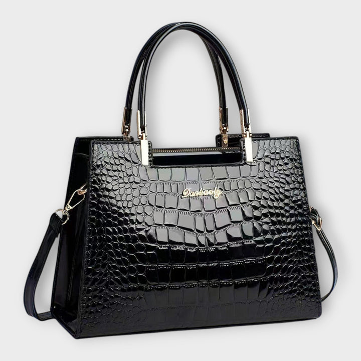 Carolien | Handbag made of shiny crocodile leather