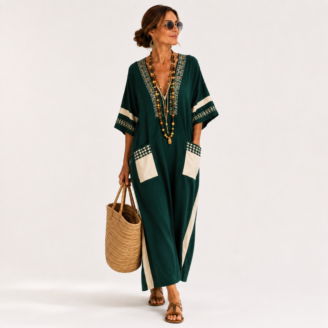 Noor Green Ethnic Caftan