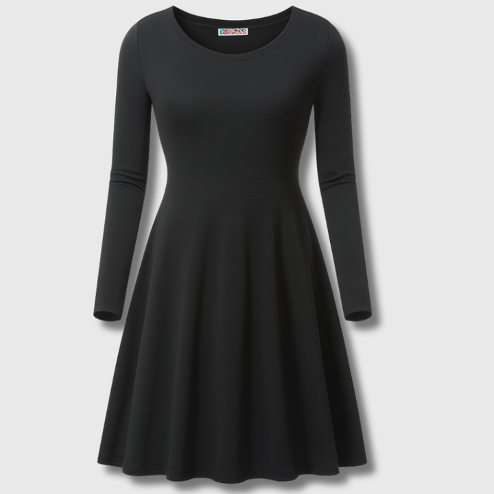 Isa | Classic dress with long, flared sleeves