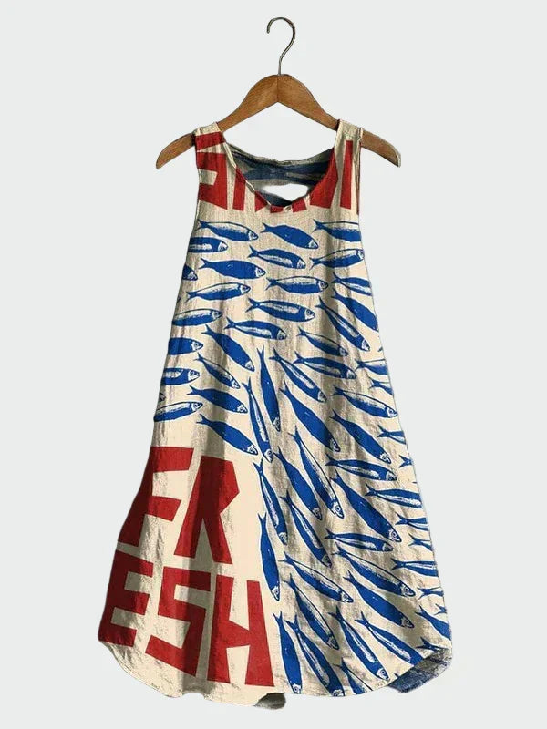 Dress with Sardine Print