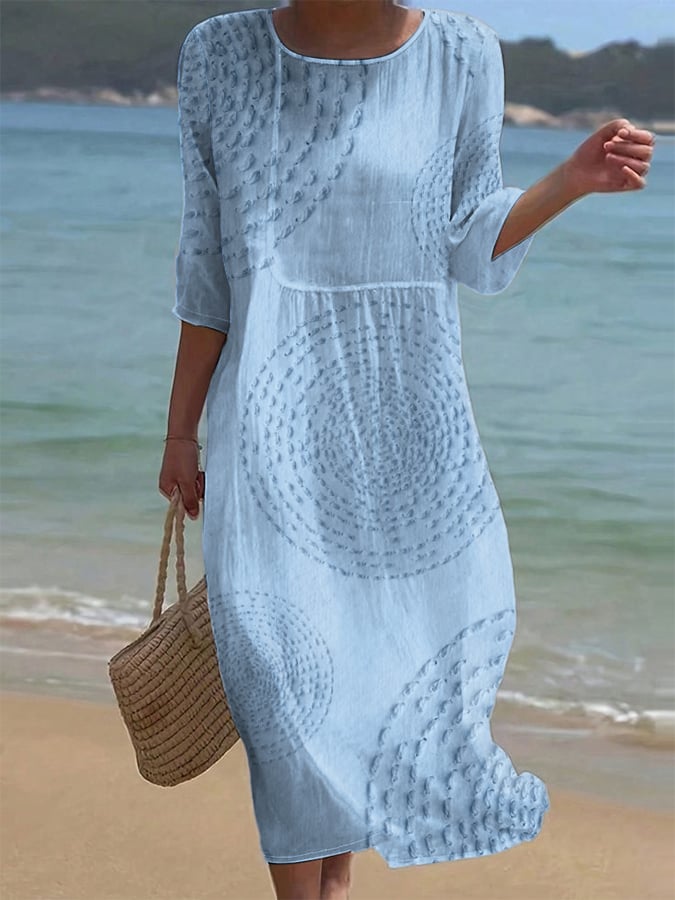 Clémence - Casual dress for women with embroidery.