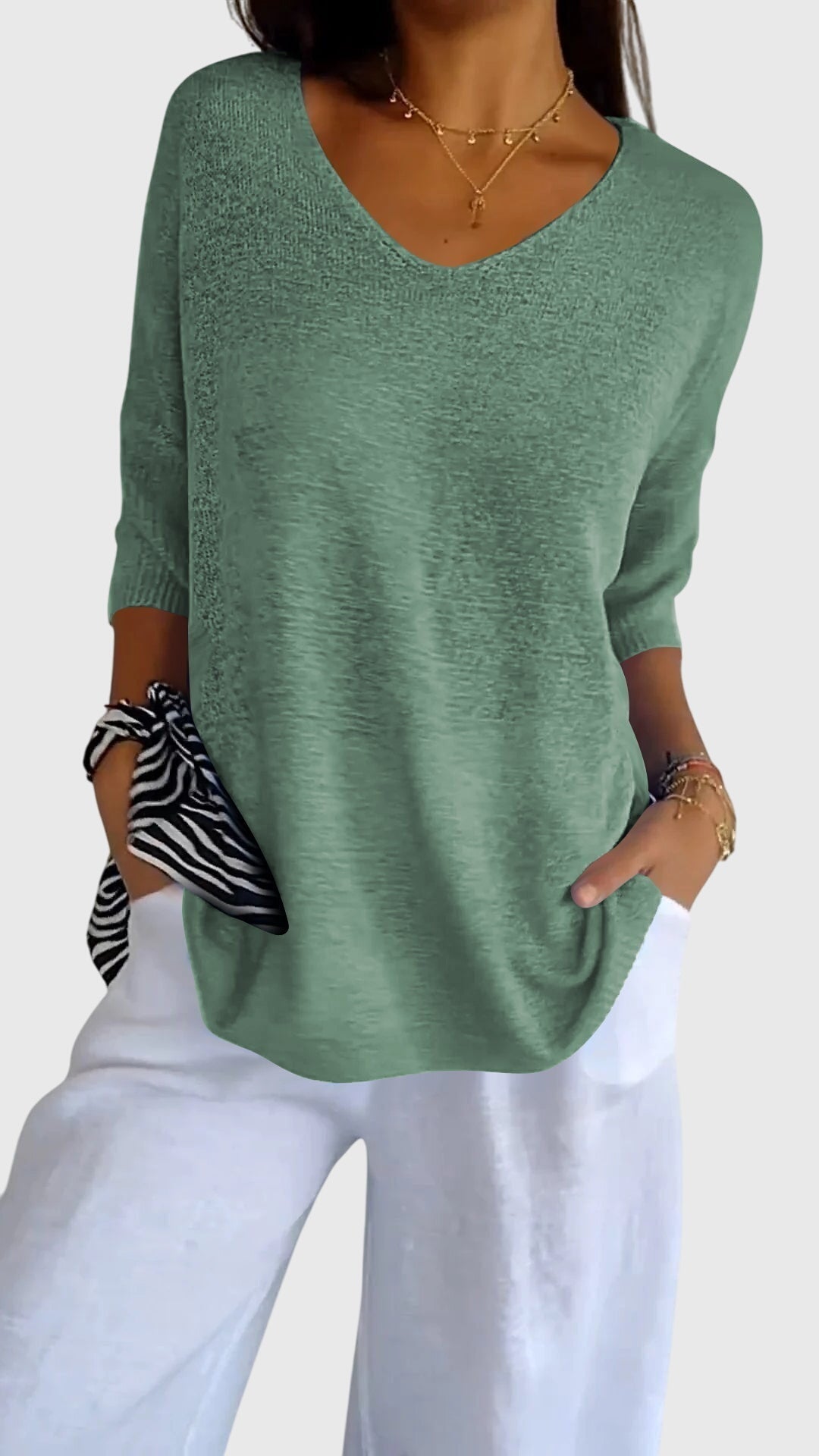 Caroline | Elegant Top with V-Neck