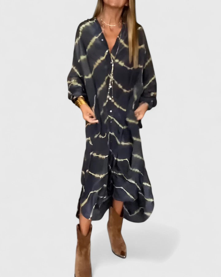 Manon | Elegant Boho Striped Maxi Dress