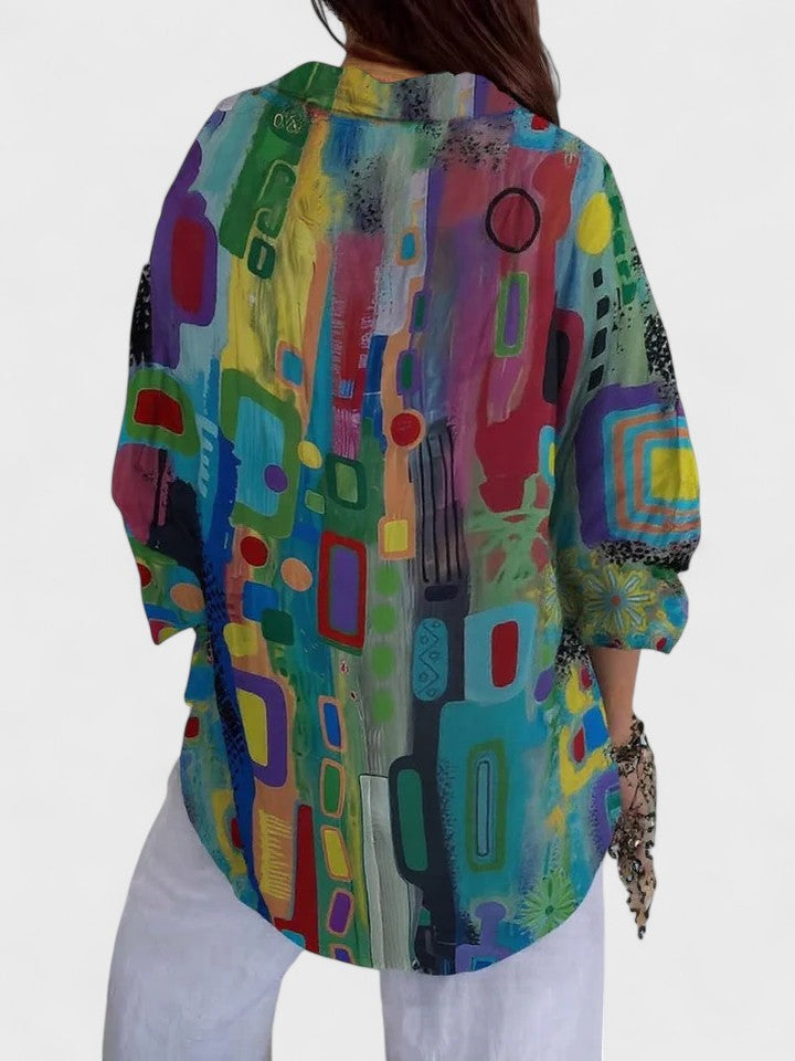 Silvia | Elegant Blouse with Geometric Pattern
