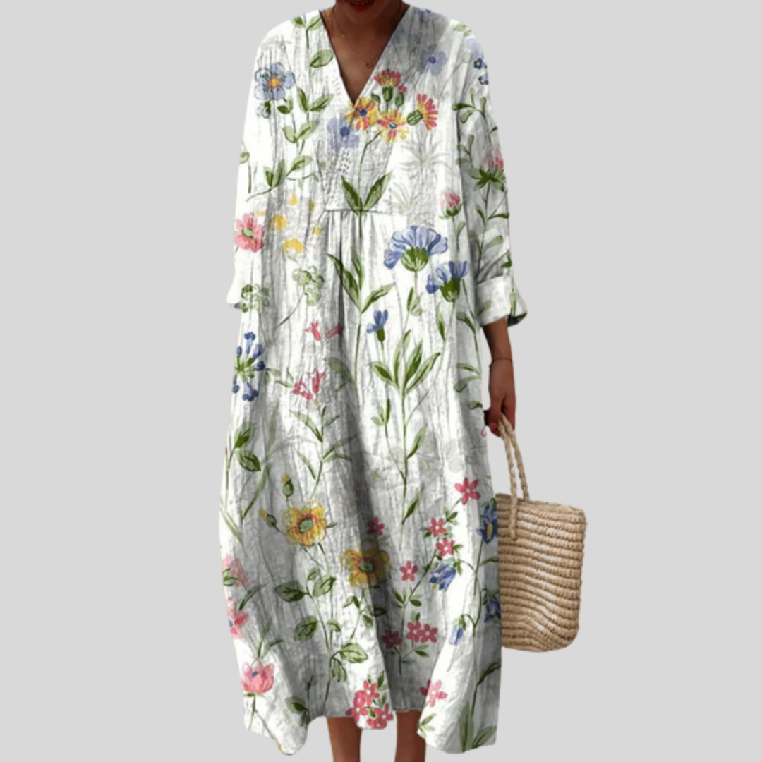 Doriane - Flattering Printed Summer Dress
