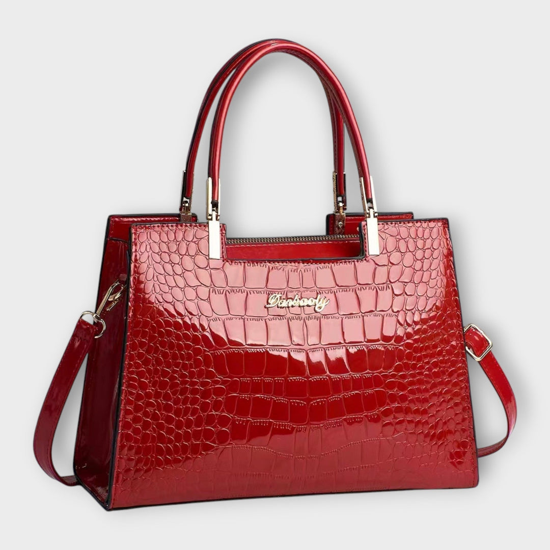 Carolien | Handbag made of shiny crocodile leather