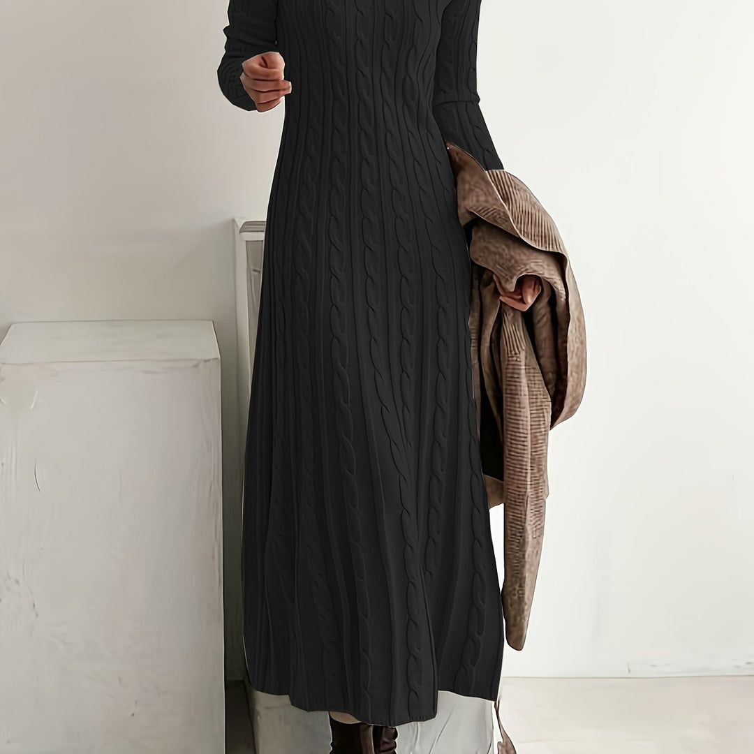 Sarah | Comfortable Maxi Dress in Cable Knit