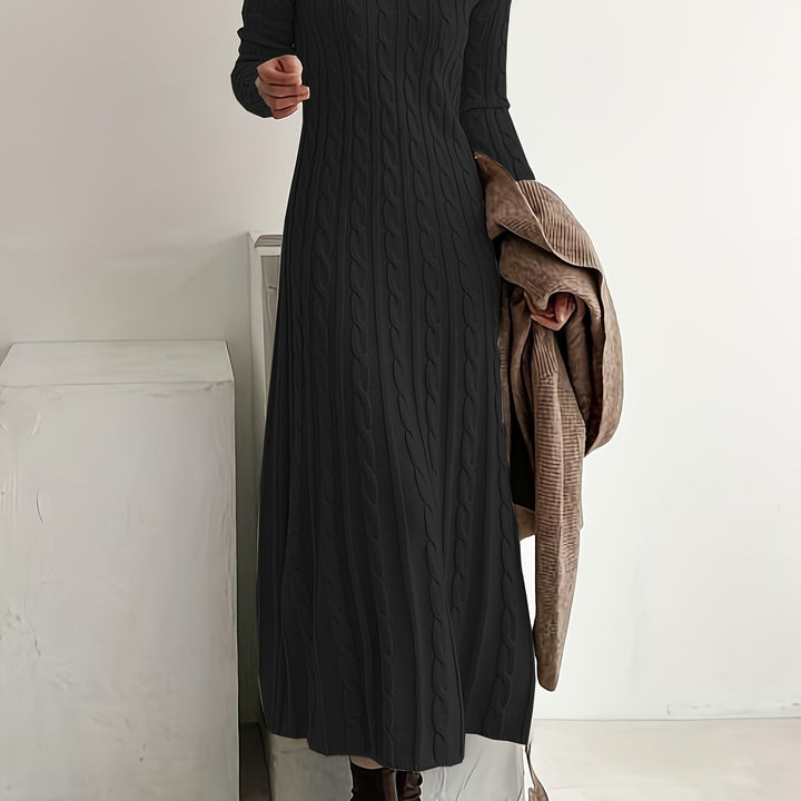 Sarah | Comfortable Maxi Dress in Cable Knit