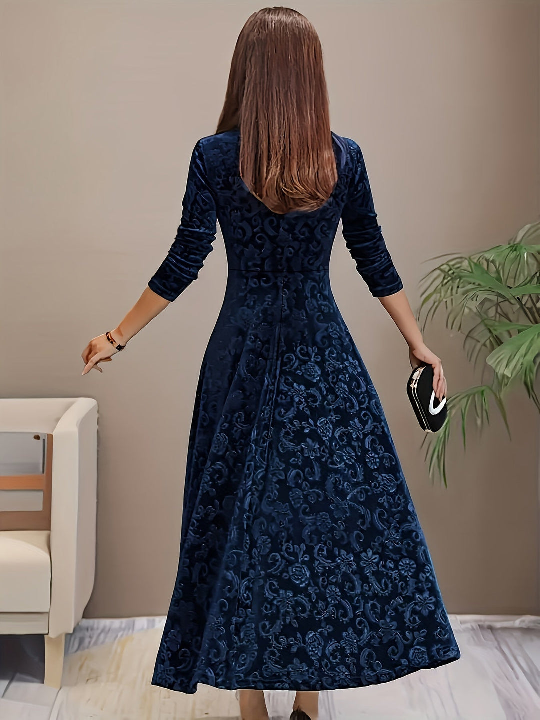 Isa | Elegant Maxi Dress with Pattern