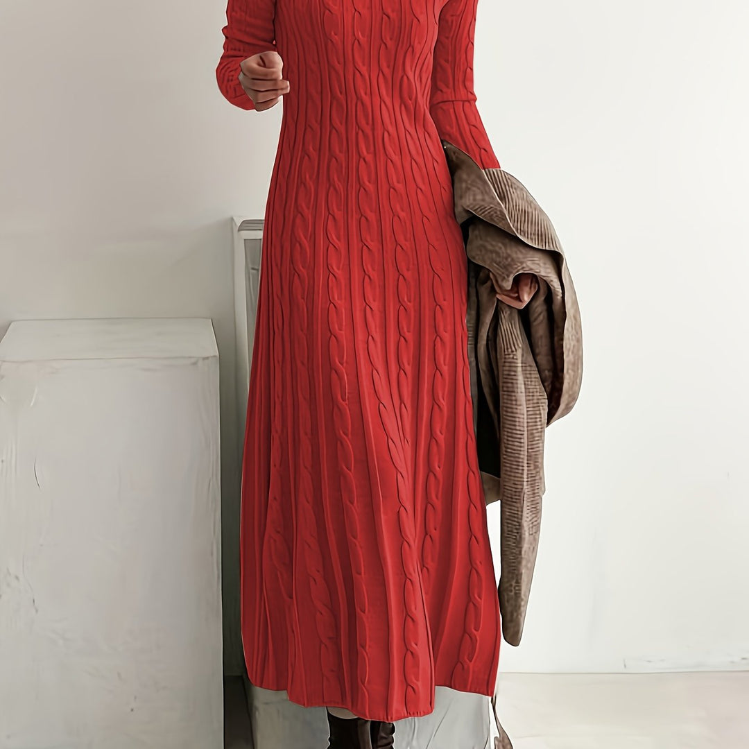 Sarah | Comfortable Maxi Dress in Cable Knit