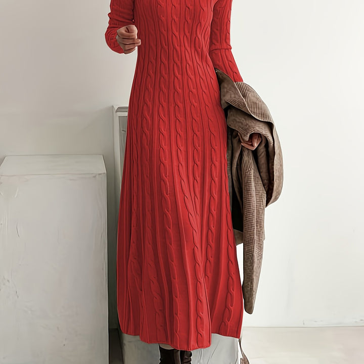 Sarah | Comfortable Maxi Dress in Cable Knit