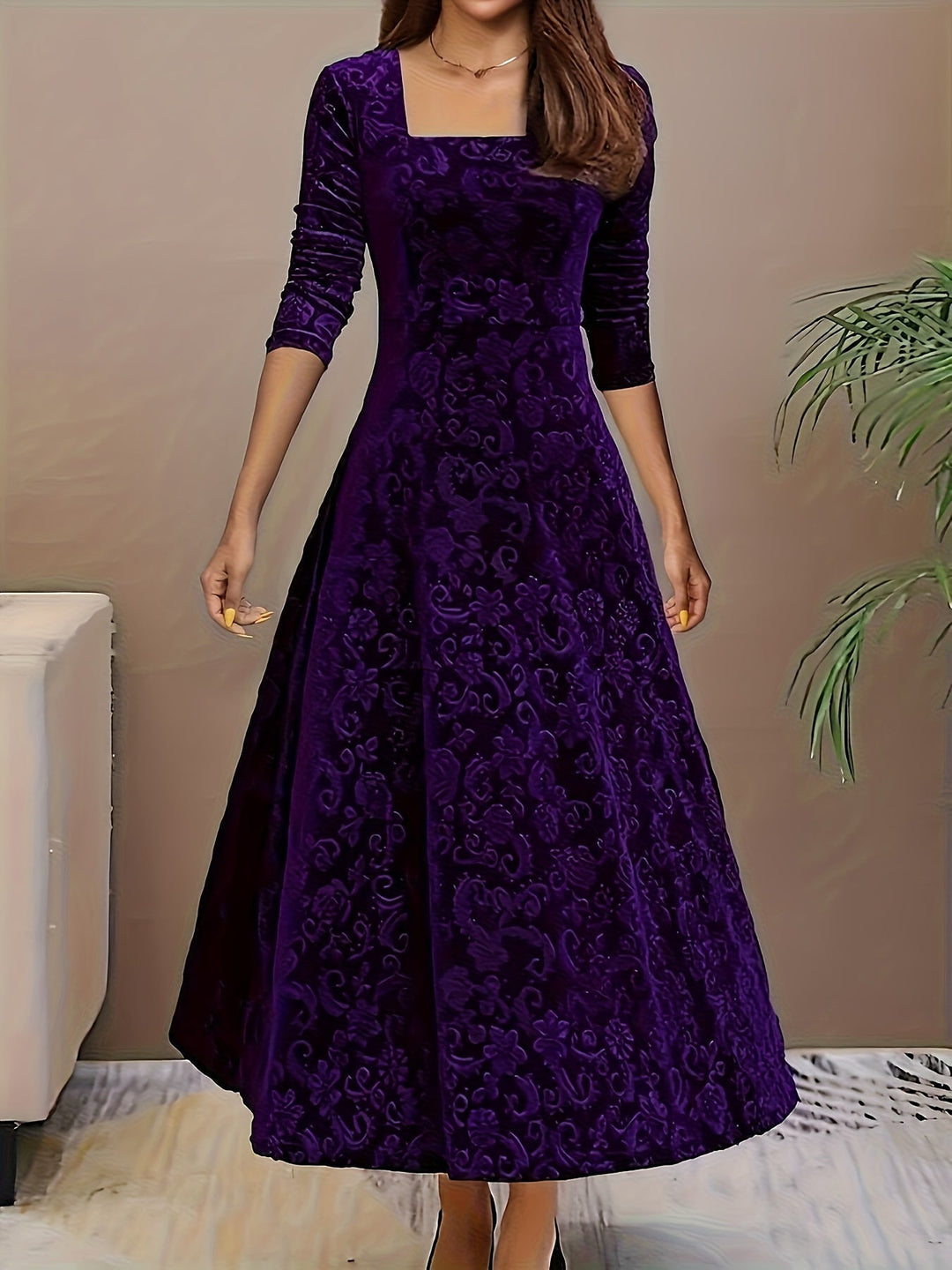 Isa | Elegant Maxi Dress with Pattern