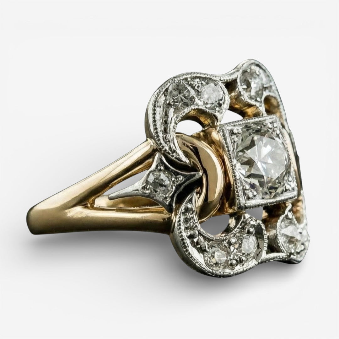 Vintage Gold Ring Zirconia