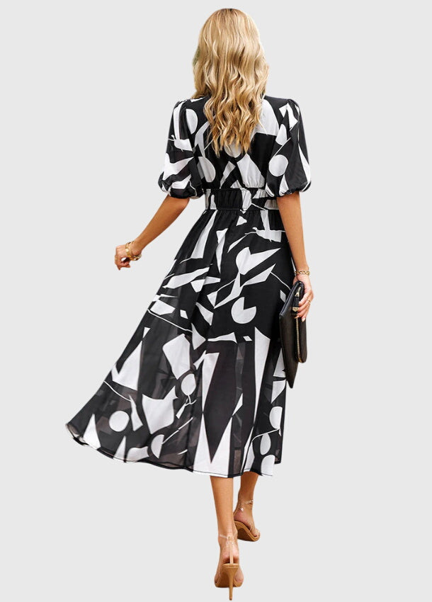 Olga | Flattering Midi Floral Dress