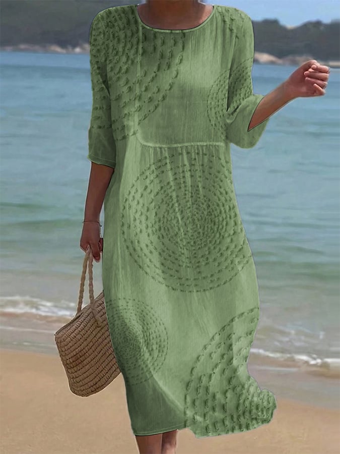 Clémence - Casual dress for women with embroidery.