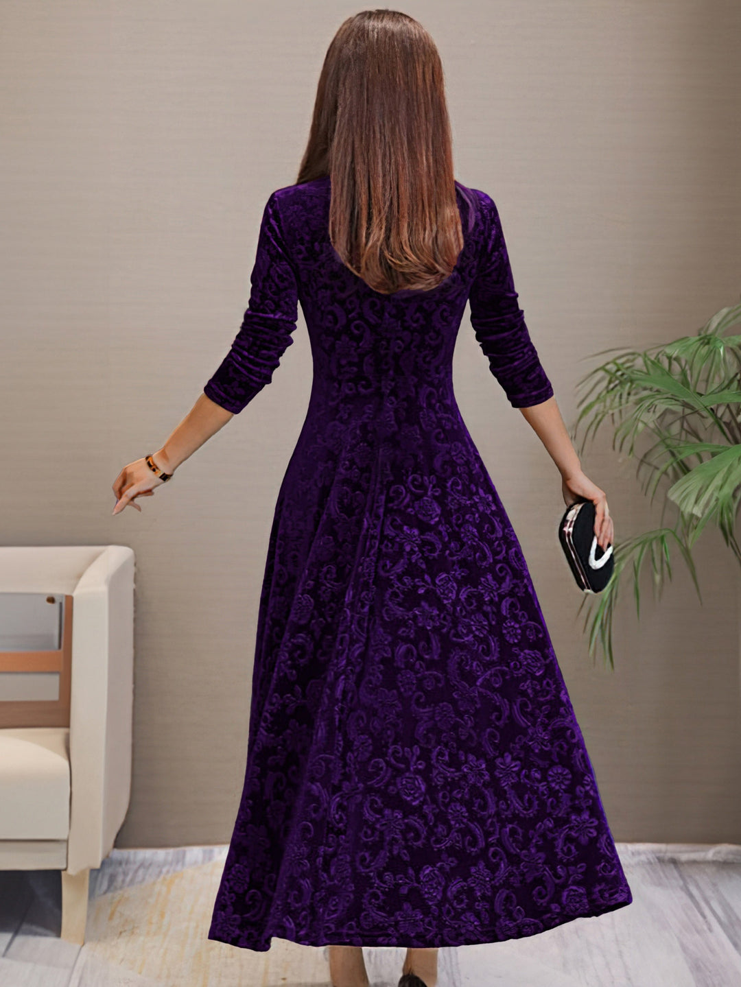 Carine | Elegant Velvet Dress for Holidays