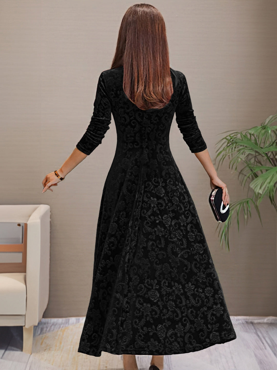 Carine | Elegant Velvet Dress for Holidays