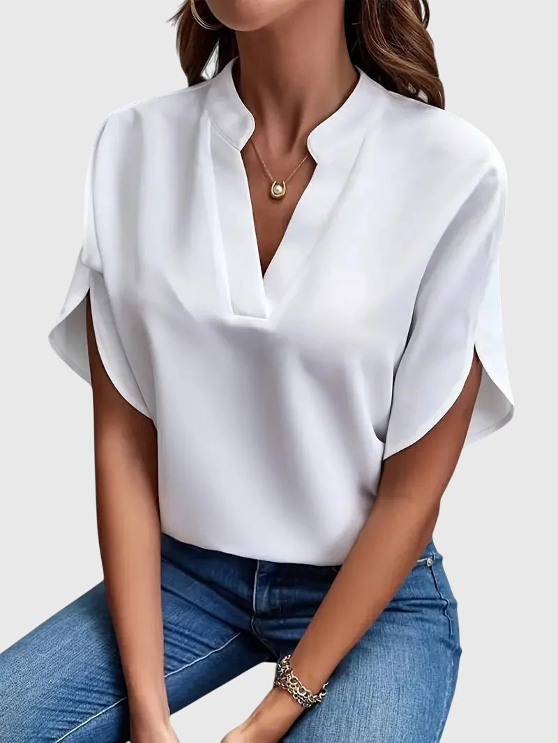 Lydia | Soft and Elegant V-Neck Blouse