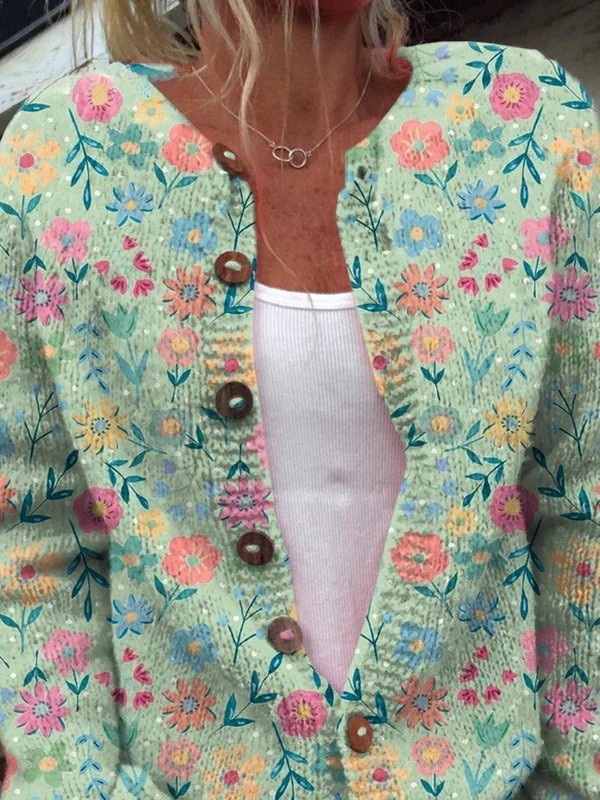 Fien | Cardigan with Summer Field Flowers