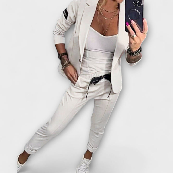 Greta | Elegant Set of Top, Jacket, and Pants
