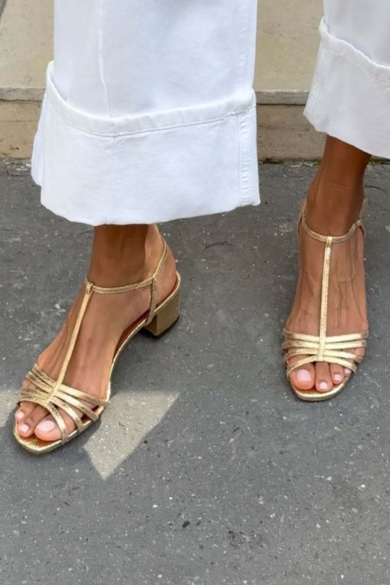 Allegra | Elegant Gold Sandals for Daily Use