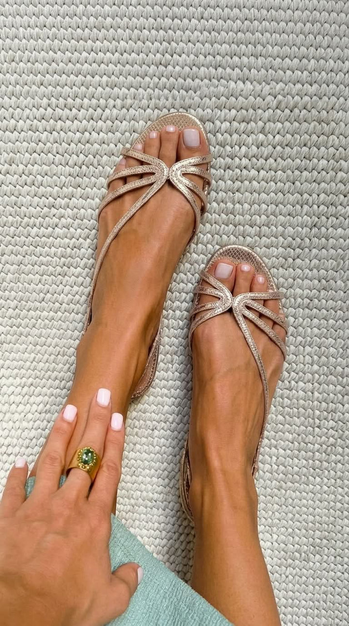 Ginevra | Elegant Gold Sandals for Summer