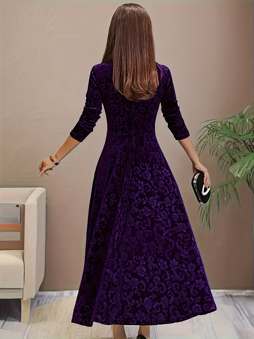 Isa | Elegant Maxi Dress with Pattern
