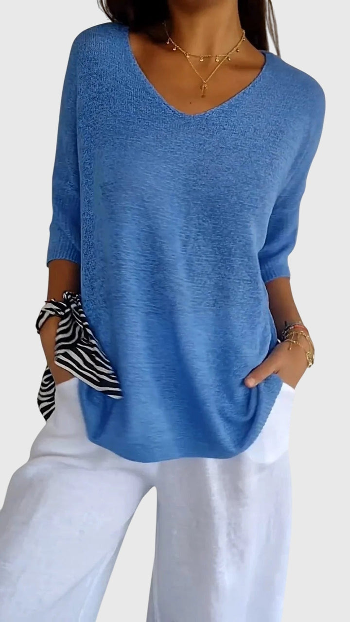 Caroline | Elegant Top with V-Neck