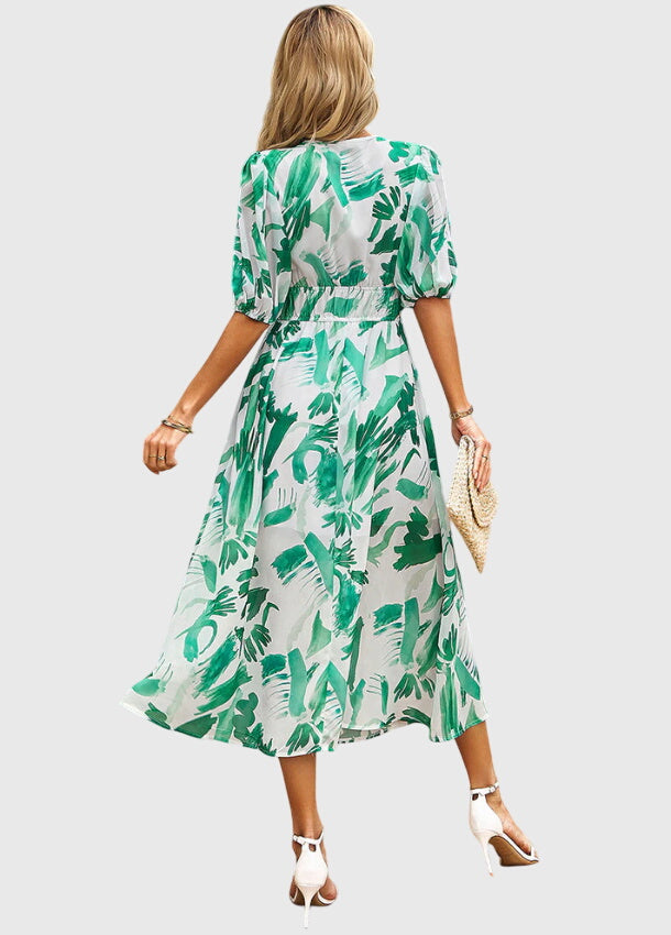 Olga | Flattering Midi Floral Dress
