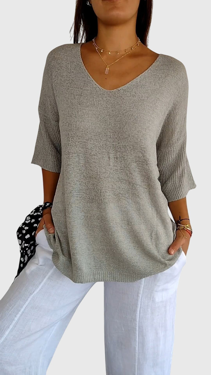 Caroline | Elegant Top with V-Neck